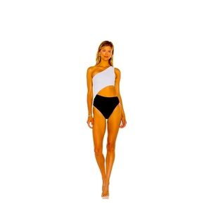BEACH RIOT Celine One Piece in white and black
